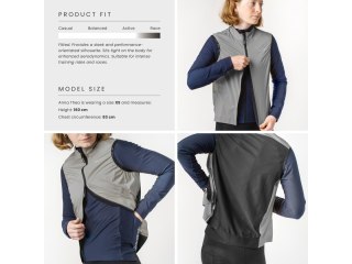 GripGrab Womens PACR Windproof Lightweight Vest, grey, L