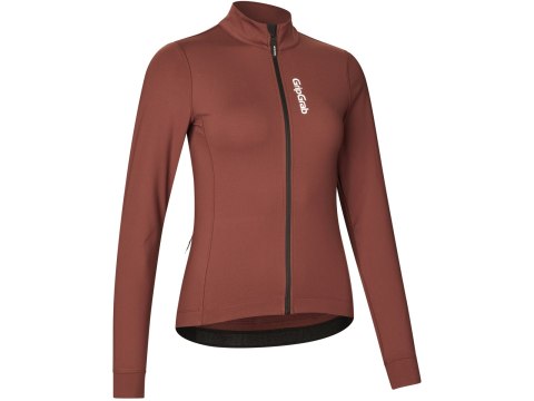 GripGrab Womens RIDE Thermal Long Sleeve Jersey, dark red, L
