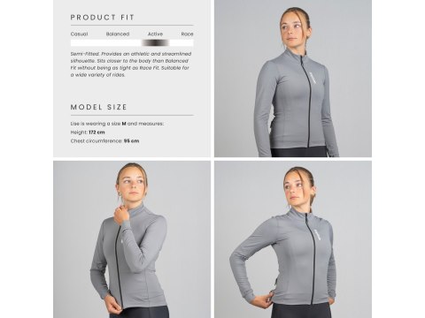 GripGrab Womens RIDE Thermal Long Sleeve Jersey, grey, L