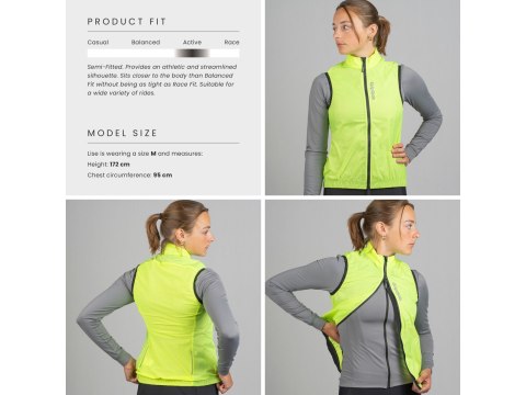 GripGrab Womens Ride Wndproof Vest Yellow Hi-Vis, S
