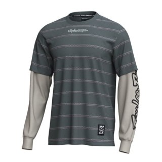 TLD MĘSKA KOSZULKA Z DŁUGIM RĘKAWEM SKYLINE FAKIE RIDE TEE STRIPE DARK FOREST (33226003)