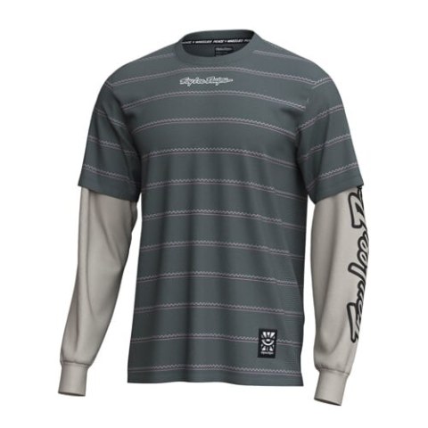 TLD MĘSKA KOSZULKA Z DŁUGIM RĘKAWEM SKYLINE FAKIE RIDE TEE STRIPE DARK FOREST (33226003)