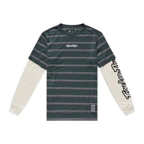 TLD MĘSKA KOSZULKA Z DŁUGIM RĘKAWEM SKYLINE FAKIE RIDE TEE STRIPE DARK FOREST (33226003)