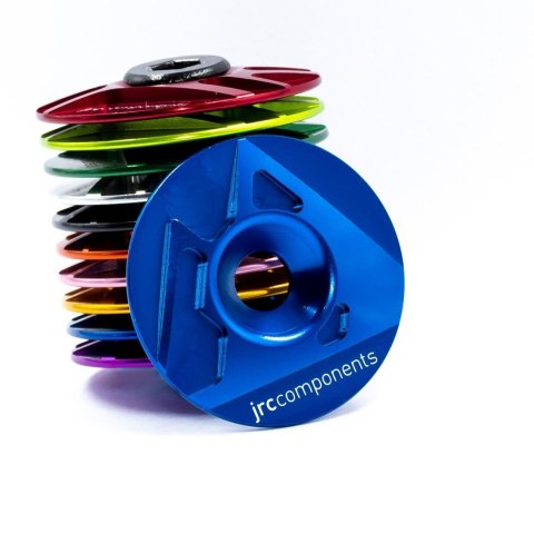 Aluminium nakrętka sterów Ahead | JRC Components Logo | Niebieska