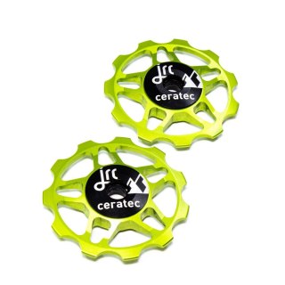 Ceramiczne kółka przerzutki JRC Components 11T uniwersalne | Acid Green