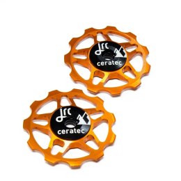Ceramiczne kółka przerzutki JRC Components 11T uniwersalne | Pomarańczowe