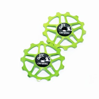 Ceramiczne kółka przerzutki JRC Components 13T do Shimano MTB 12 speed | Acid Green