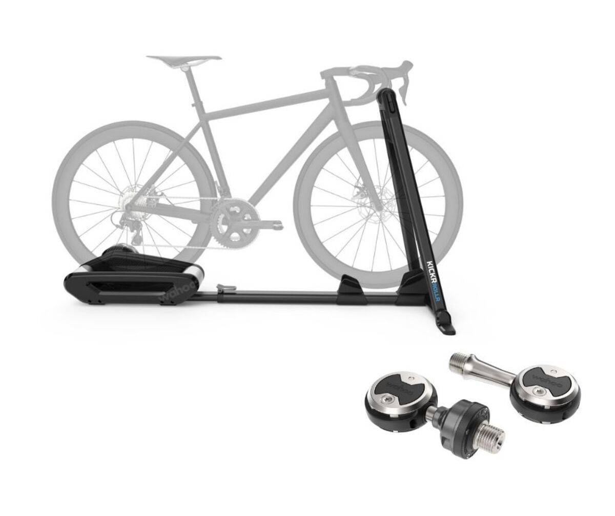 WAHOO KICKR ROLLR smart roller power trainer + POWRLINK ZERO pedals Bundle