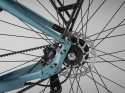 Rower elektryczny Tenways CGO800 Niebieski - pasek Gates carbon, lekki 19kg, całoroczny