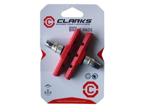 Klocki hamulcowe CLARKS CP511, 72mm, Warunki Mokre, MTB, V-brake, Czerwone
