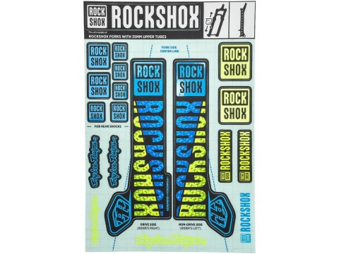 Decal Kit Troy Lee Designs 35mm Blue/Yellow MY18 - PIKE/Lyrik/Yari/Domain/Revel