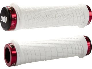 ODI MTB grips Troy Lee Designs Lock-On white , 130mm red clamps