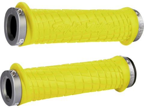 ODI MTB grips Troy Lee Designs Lock-On yellow, 130mm grey clamps