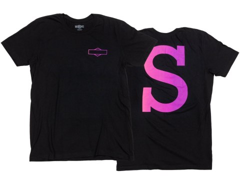 Sunday T-Shirt Big-S schwarz, Logo pink/lila fade, XL
