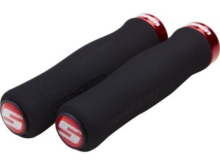 SRAM Locking Grips Contour Foam 129mm Czarny with Single Red Clamp and End Plugs