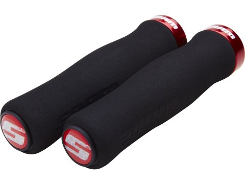 SRAM Locking Grips Contour Foam 129mm Czarny with Single Red Clamp and End Plugs