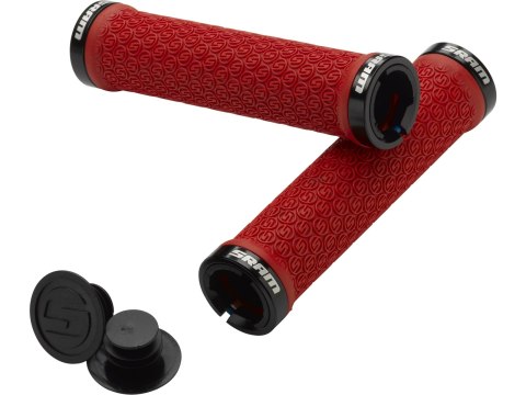 SRAM Locking Grips Red with Double Clamps & End Plugs