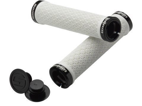 SRAM Locking Grips White with Double Clamps & End Plugs