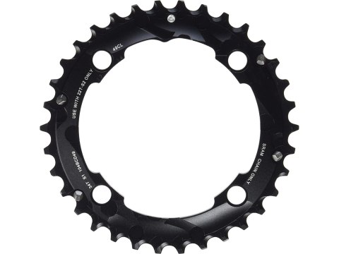 CHAIN RING MTB 34T 104 AL5 2X10 MEDIUM PIN BLAST BLACK