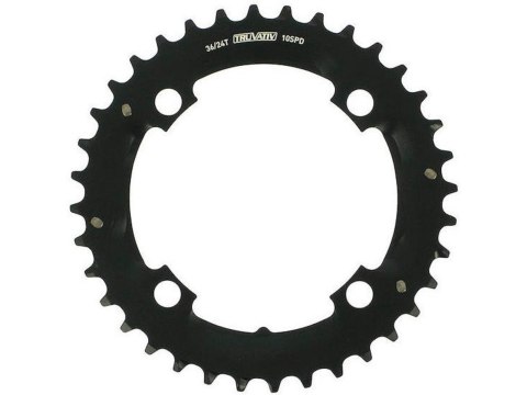 CHAIN RING MTB 36T 104 S1 49 CHAINLINE AL5 2X10 NO PIN BLASTBLACK (36/22)