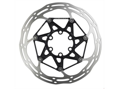 Rotor Centerline 2 Piece 180mm Czarny (includes Steel czerwonyor bolts) Rounded