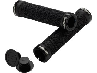 SRAM DH Silicone Locking Grips Czarny with Double Clamps & End Plugs