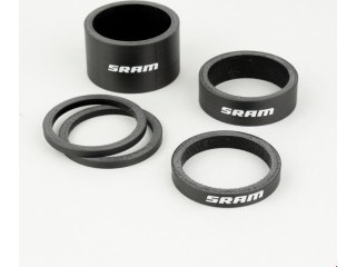 SRAM Spacer-Set 2x 2,5mm, 1x 5mm, 1x 10mm, 1x 20mm UD-Carbon, weißes Logo