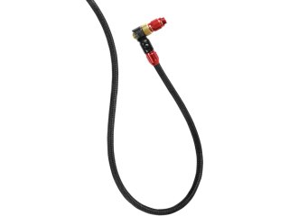 Lezyne Ersatzschlauch mit ABS1 Pro Chuck für Pressure Pumpen mit Nylon beflochten, czerwony-glänzend
