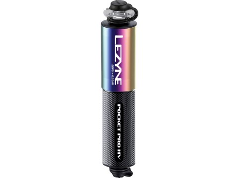 Lezyne Hand Pump CNC Pocket Drive Pro HV, neo metallic/czarny gloss 90PSI, 14,4cm