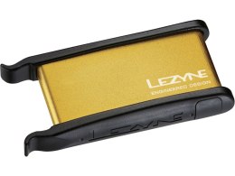Lezyne Lever Kit in Alloy Box, 2xTire Lever, 6xPatch, 1xScuffer, 1xTire Boot, gold