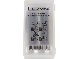 Lezyne Classic Tubeless Kit in plastic box, silver