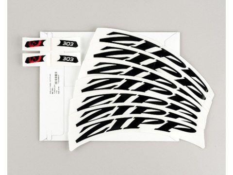 WHEEL DECAL SET 303 MATTE BLACK/NO BORDER ZIPP LOGO COMPLETEFOR ONE WHEEL