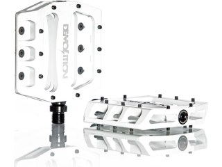 Pedals, Demolition Trooper 9/16", white, CNC Alu