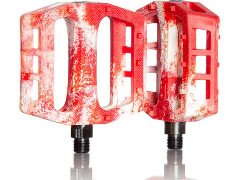 Pedals, Demolition Trooper 9/16", white/red marble