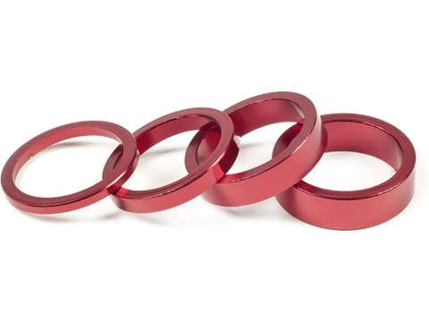 Headset Spacer 4pc Set 1-1/8", red
