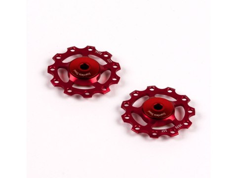 9/10/11V Pulley wheels Stainless - red