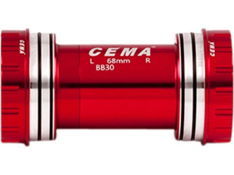 BB30 for SRAM GXP W: 68/73 x ID: 42 mm Stainless Steel - Red, Interlock