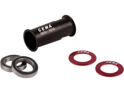 BB90-BB95 for SRAM GXP W: 90,5/95 x ID: 37 mm Ceramic - czarny/rot