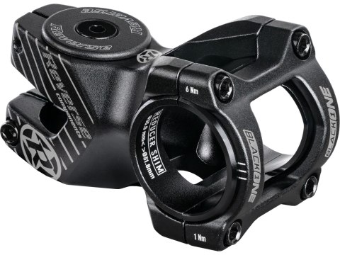 REVERSE Vorbau Czarny-ONE D-2 50mm Ø31,8 & Ø35mm (Schwarz/Grau) inkl. Top Cap, Schraube, Kralle