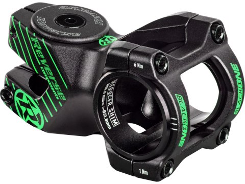 REVERSE Vorbau Czarny-ONE D-2 50mm Ø31,8 & Ø35mm (Schwarz/Grün) inkl. Top Cap, Schraube, Kralle