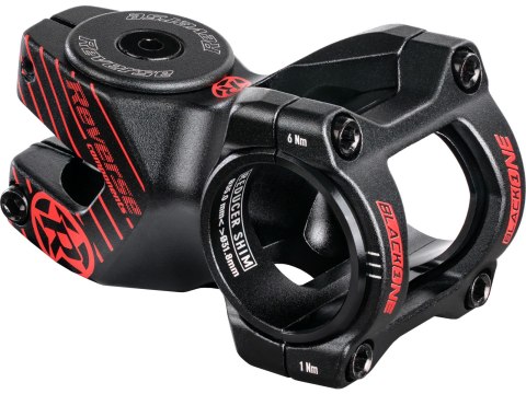 REVERSE Vorbau Czarny-ONE D-2 50mm Ø31,8 & Ø35mm (Schwarz/Rot) inkl. Top Cap, Schraube, Kralle