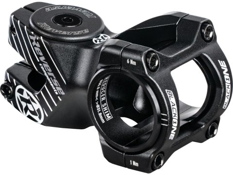 REVERSE Vorbau Czarny-ONE D-2 50mm Ø31,8 & Ø35mm (Schwarz/Weiß) inkl. Top Cap, Schraube, Kralle