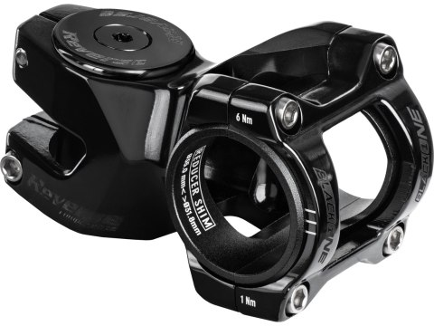 REVERSE Vorbau Czarny-ONE Titanium D-2 50mm Ø31,8 & Ø35mm (Schwarz) inkl. Top Cap, Schraube, Kralle