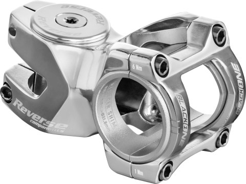 REVERSE Vorbau Czarny-ONE Titanium D-2 50mm Ø31,8 & Ø35mm (Silber) inkl. Top Cap, Schraube, Kralle