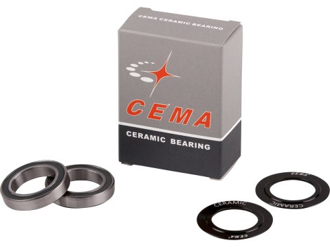 Sparepart bearing kit for CEMA BB Includes 2 bearings and 2 covers CEMA 30 mm - Ceramic - Czarny