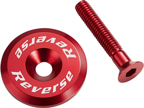 REVERSE Steuersatzkappe mit Schraube Rot