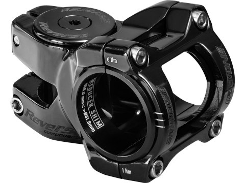 REVERSE Vorbau Czarny-ONE Titanium D-2 35mm, Ø31,8 & Ø35mm, Schwarz inkl. Top Cap, Schraube, Kralle