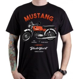BLACK HEART Koszulka T-shirt motocyklowy BLACK HEART Mustang - Kolor Czarny, Rozmiar 3XL