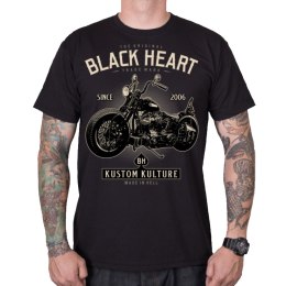 BLACK HEART T-shirt koszulka BLACK HEART Motorcycle - Kolor Czarny, Rozmiar XXL