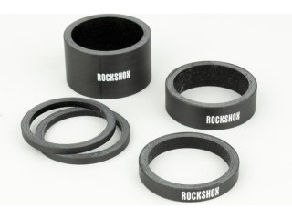 RockShox RockShox Headset Spacer Set, UD Carbon, Gloss White Logo (2.5mm x 2, 5mm x 1, 10